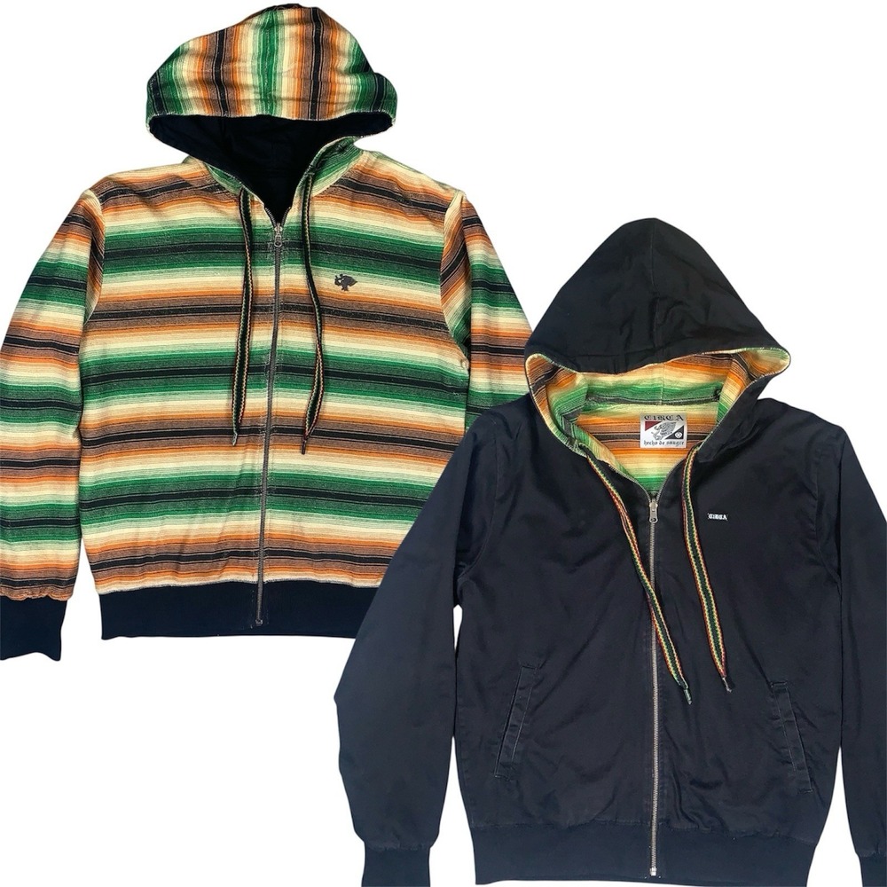 Vintage Circa Skateboarding Reversible Two Side Zip Hoodie Mens Medium